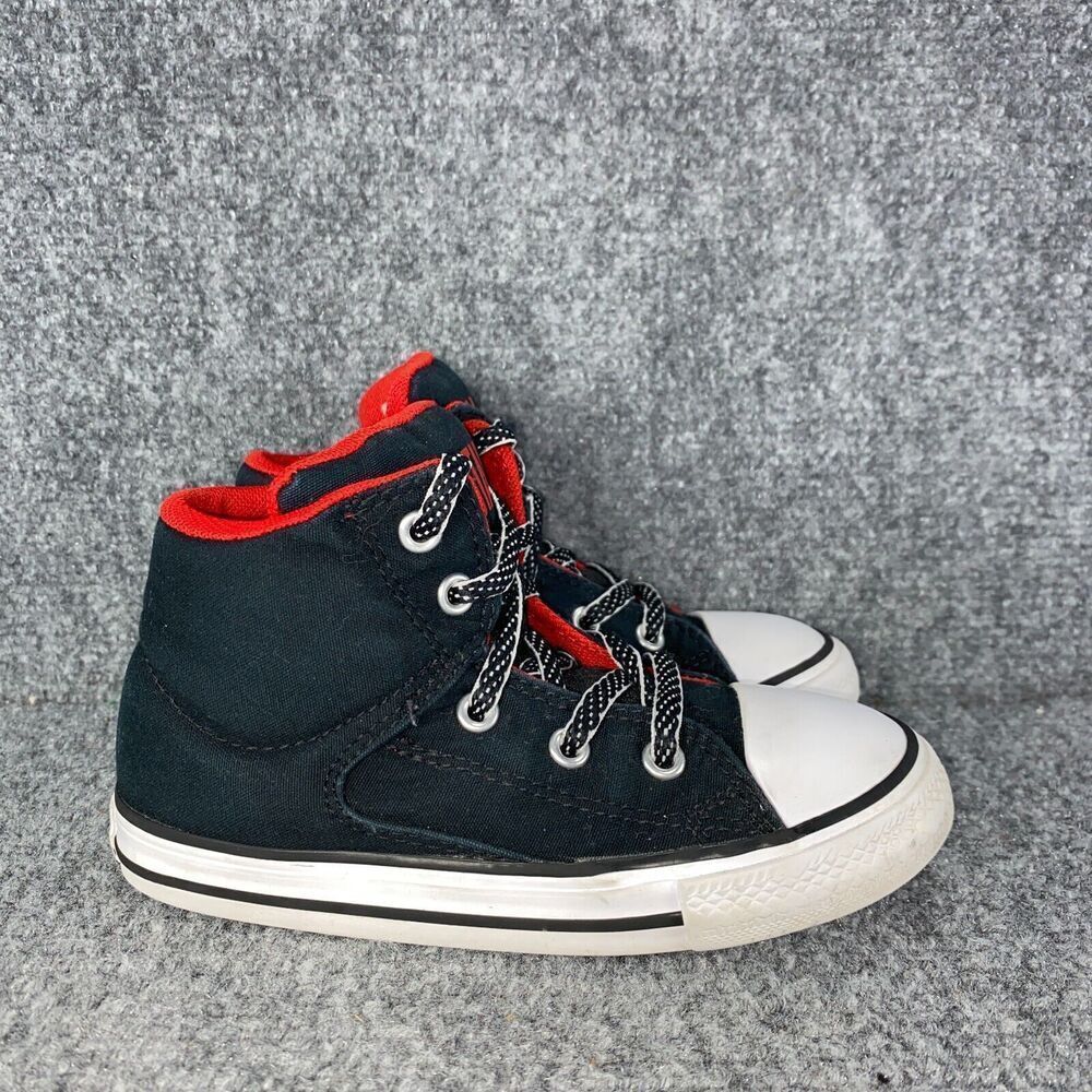 Converse Kids Black and Red High-Top Sneakers